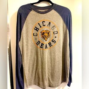 NEW with Tags Men's Chicago Bears NFL Brand Long Sleeve Ringer T-shirt Sz Large